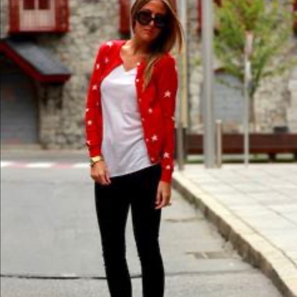 Tommy Hilfiger Cotton button Down Cardigan Red Med Stars size XS holidays - Picture 8 of 8